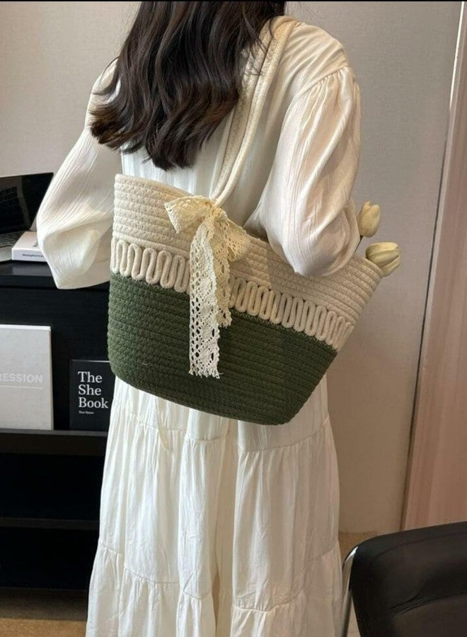 Textile and Beyond تيكستايل آند بيوند | حقيبة كتف قطنية بوهيمية للنساء - مريحة للحمل على الكتف، مثالية للاستخدام اليومي والسفر - Image 2